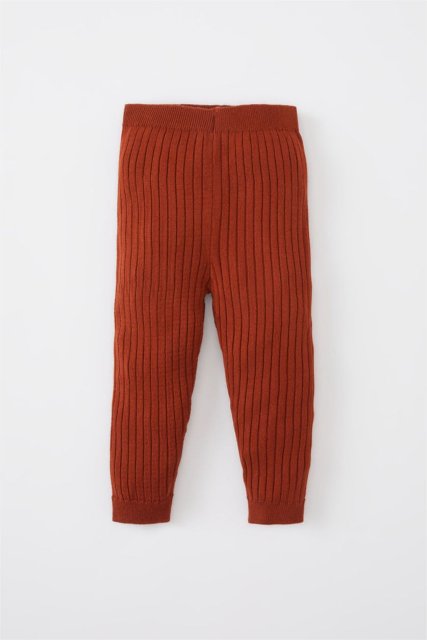 Kız Bebek Koyu Turuncu Kız Bebek Triko Tayt