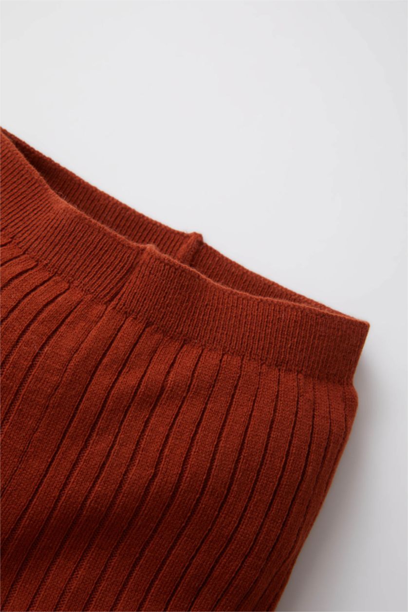 Kız Bebek Koyu Turuncu Kız Bebek Triko Tayt