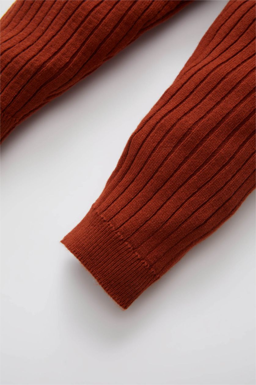 Kız Bebek Koyu Turuncu Kız Bebek Triko Tayt