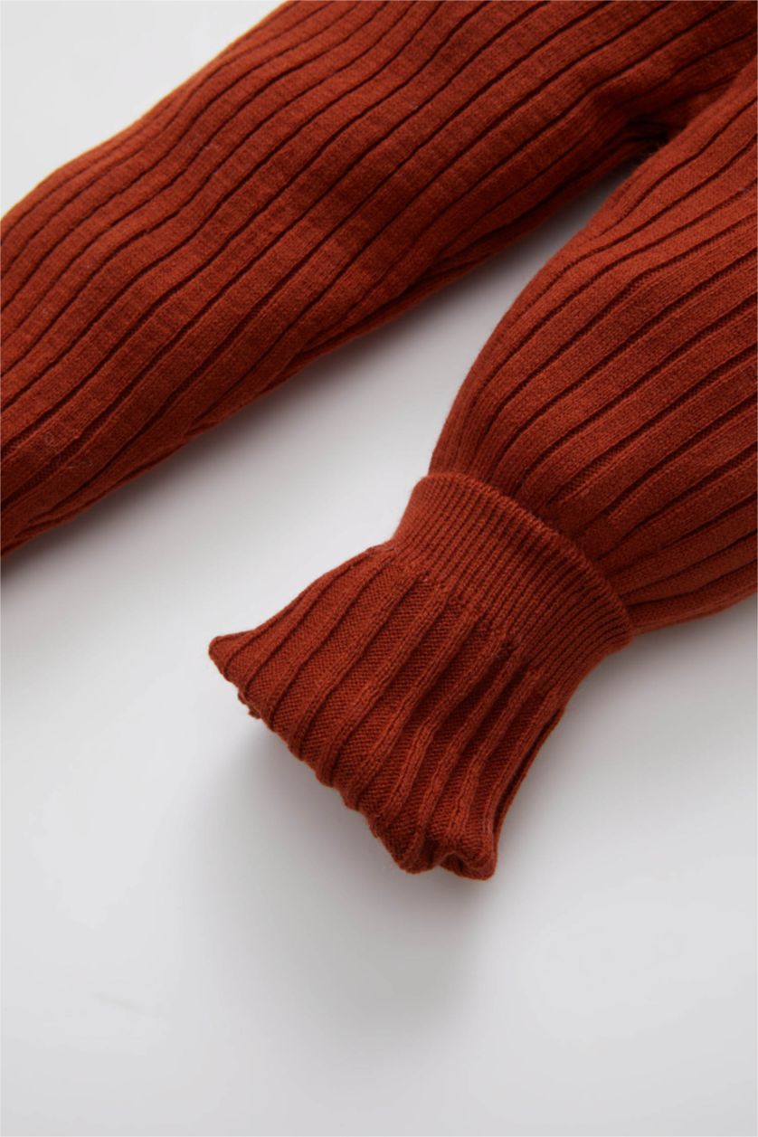 Kız Bebek Koyu Turuncu Kız Bebek Triko Tayt