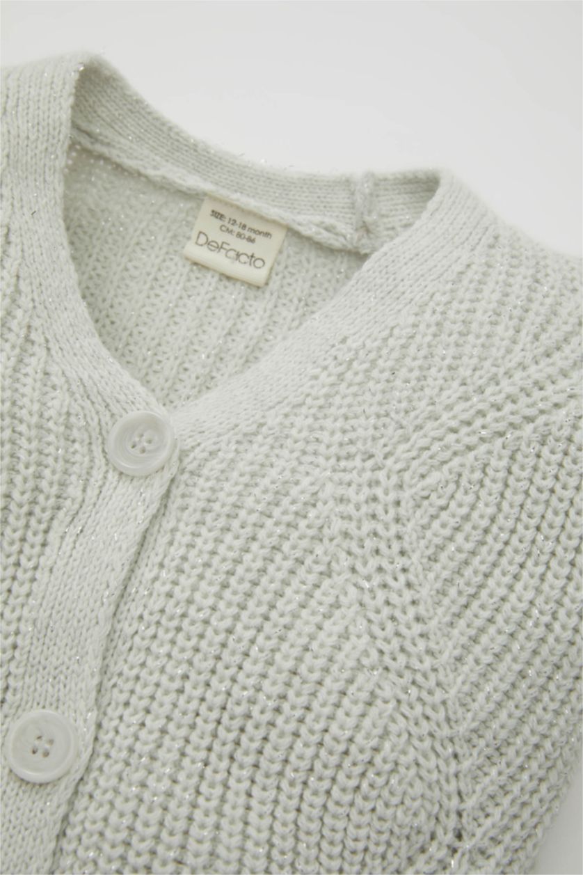 BÉBÉ FILLE Gris Clair Cardigan en tricot à boutons pour bébé Fille