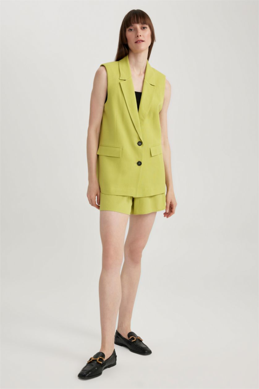 نساء أخضر جيلي كتان قصة عادية