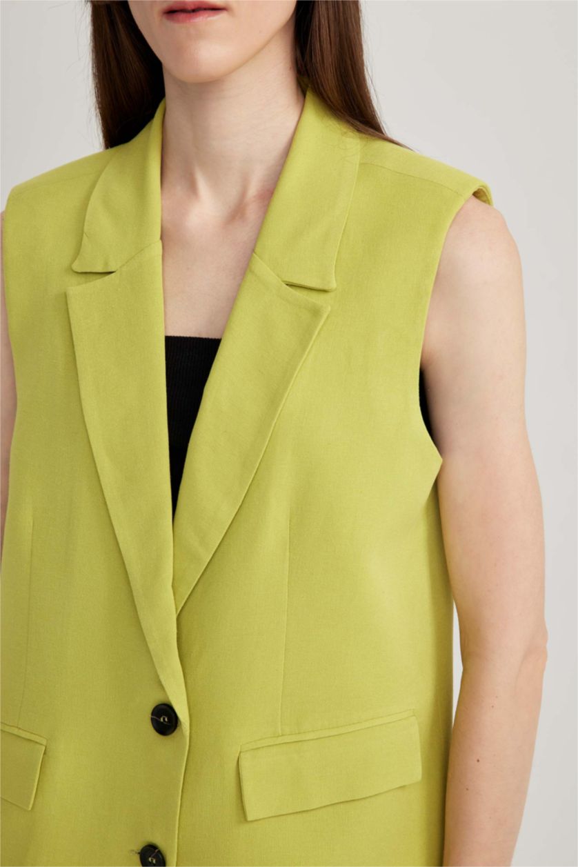 نساء أخضر جيلي كتان قصة عادية