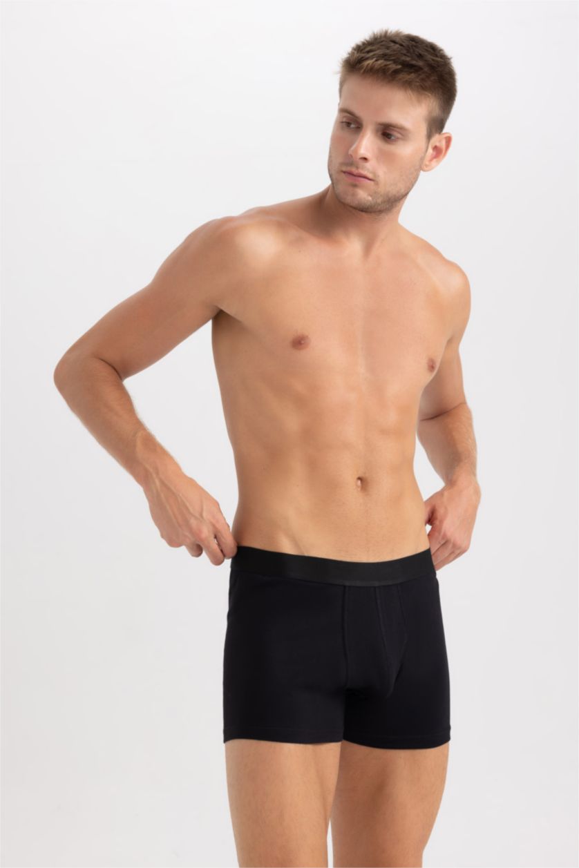 Erkek Siyah Geniş Kalıp 2'li Boxer