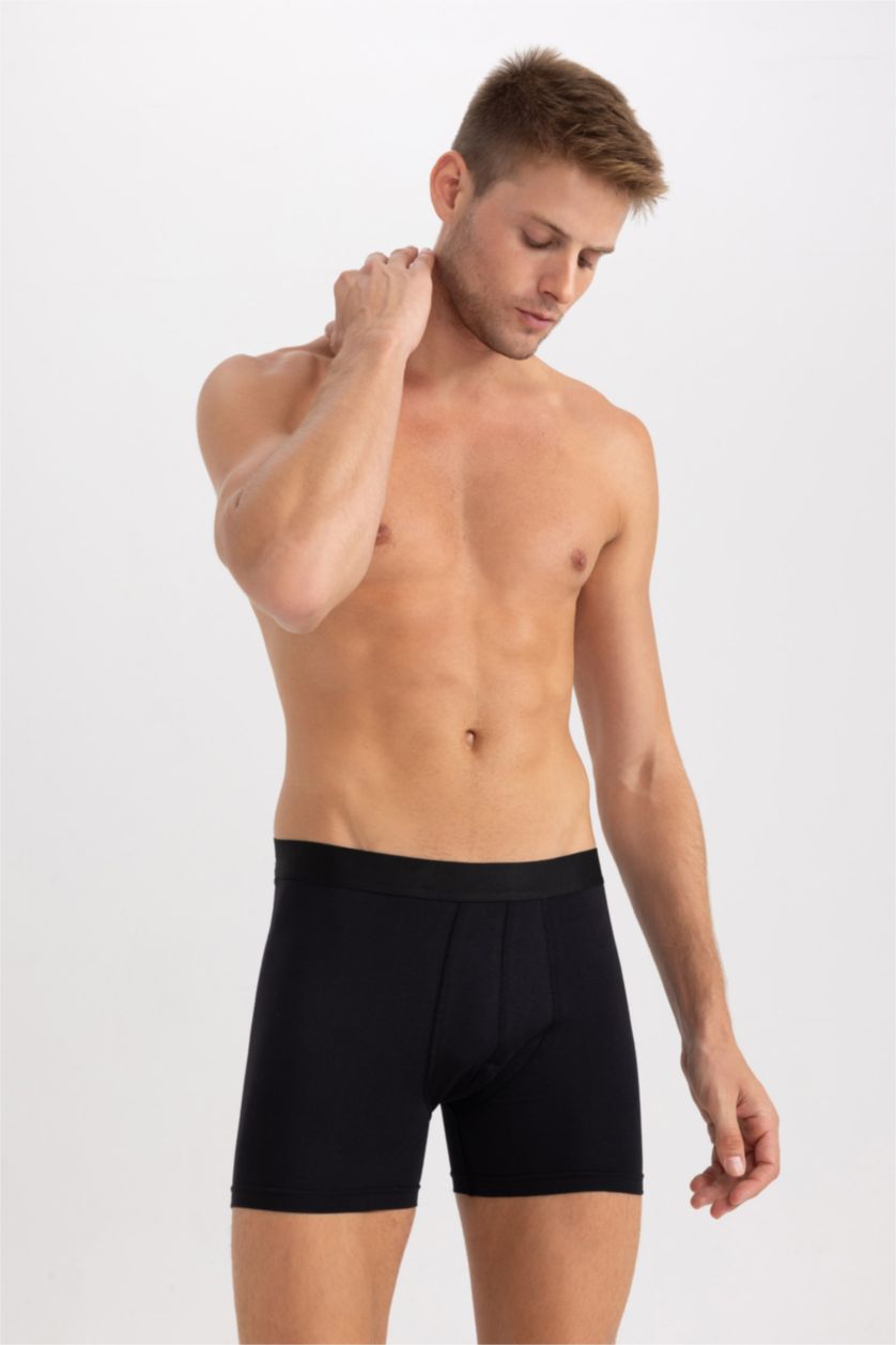 Erkek Siyah Uzun Kalıp 2'li Boxer