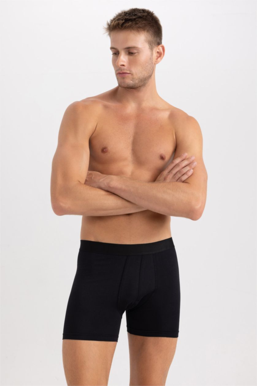 Erkek Siyah Uzun Kalıp 2'li Boxer