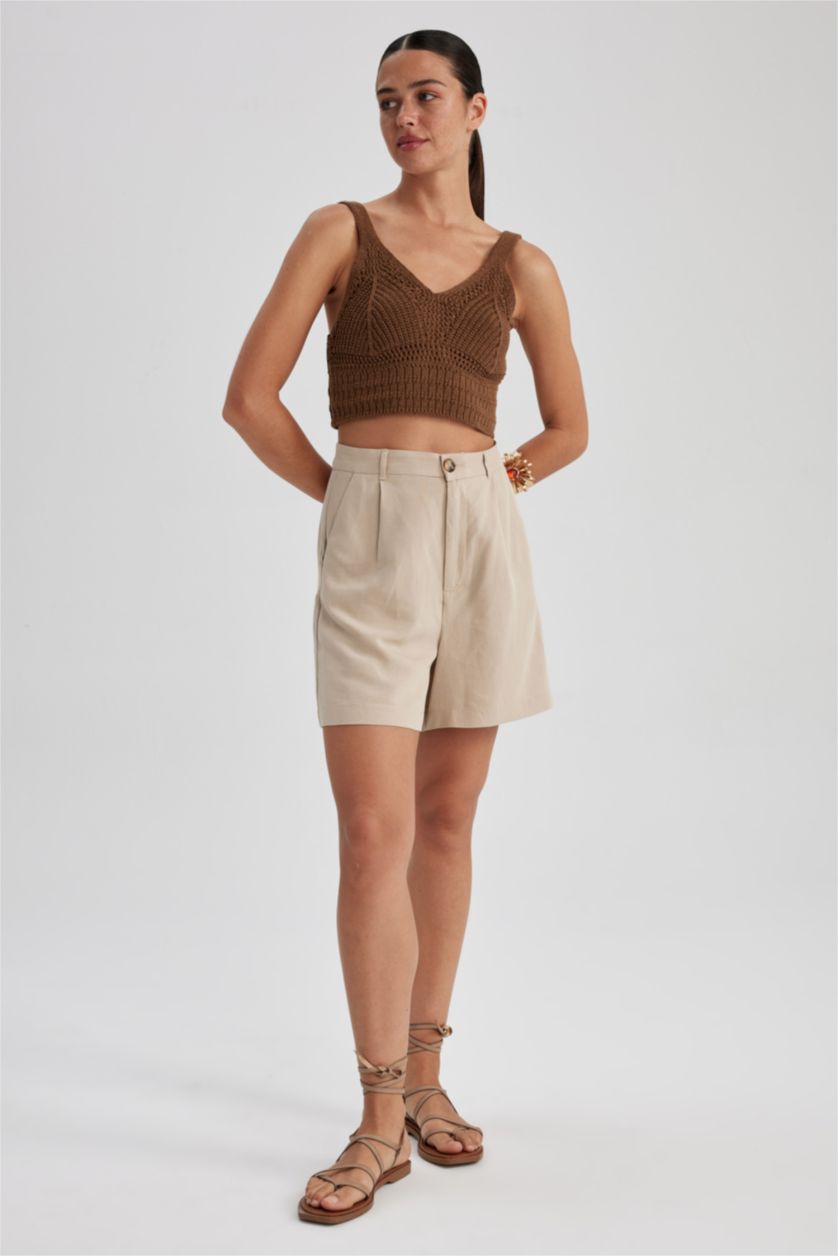 WOMAN Beige Linen Blended