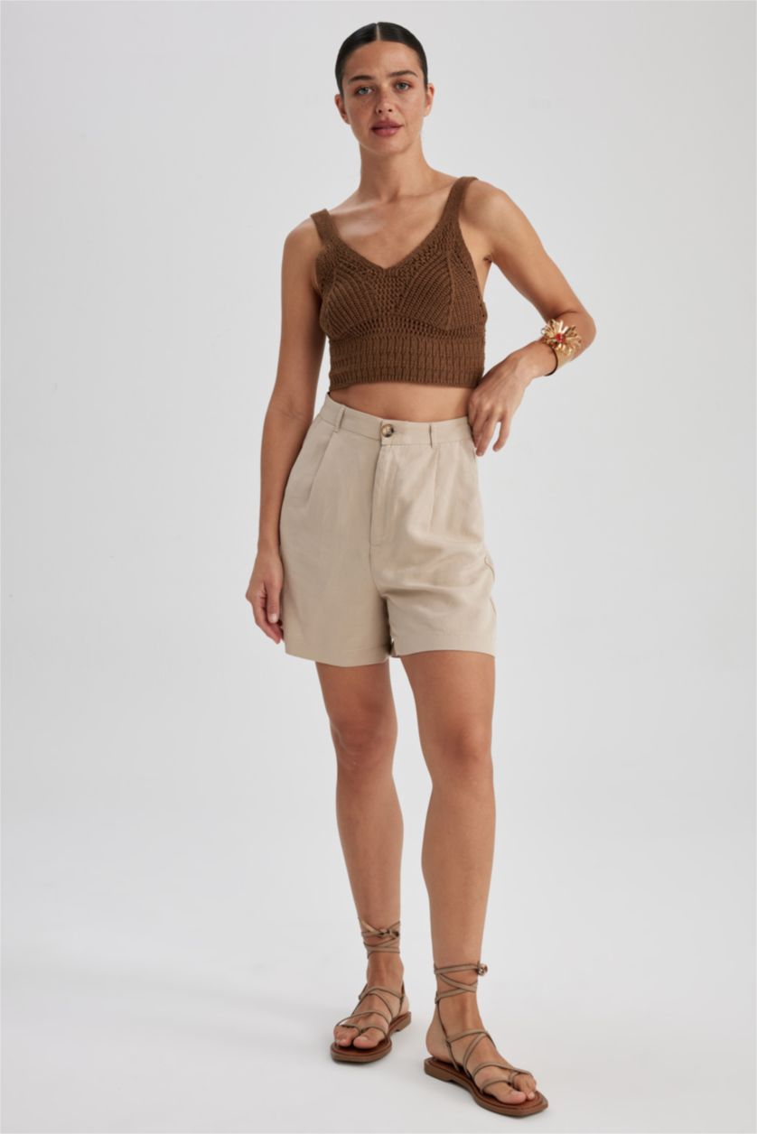 WOMAN Beige Linen Blended
