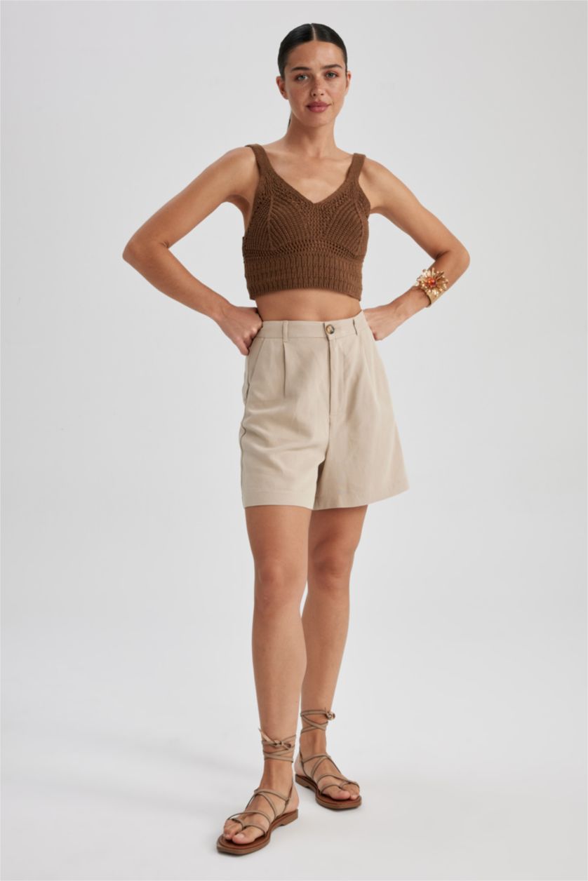 WOMAN Beige Linen Blended