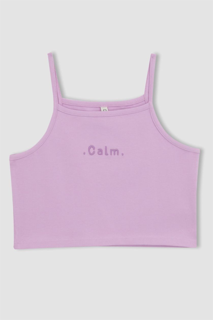 بنات أرجواني فانيلة كروب بدون أكمام بياقة مستديرة