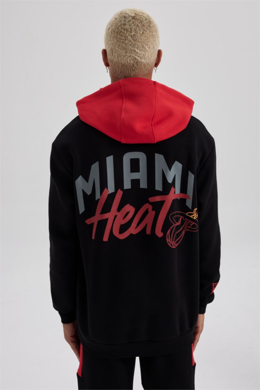 HOMME Noir Sweat- Shirt Coupe Régulière Encapuchonné Avec Poche à Manches Longues De DefactoFit NBA