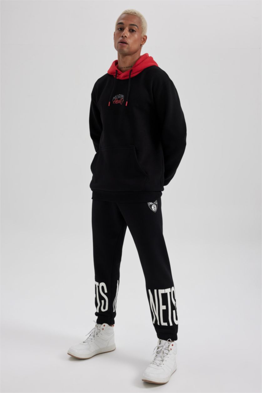 HOMME Noir Jogging Tissu Sweat Épais Brooklyn Nets