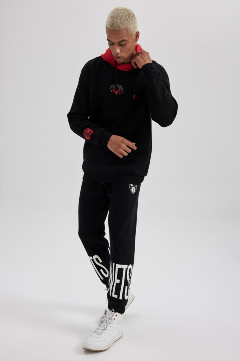 HOMME Noir Jogging Tissu Sweat Épais Brooklyn Nets