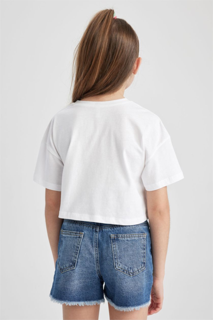 GIRLS & TEENS White Girl Crop Short Sleeve T-Shirt