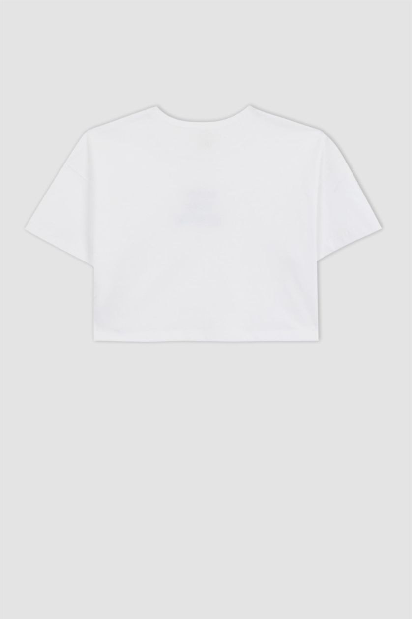 GIRLS & TEENS White Girl Crop Short Sleeve T-Shirt