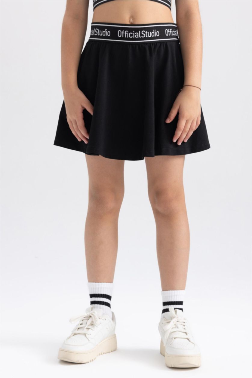 FILLES Noir Jupe-Short en coton pour Fille