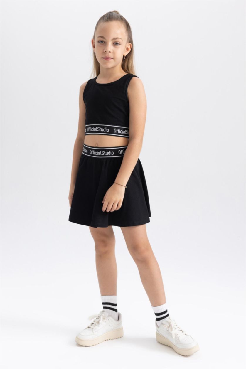 FILLES Noir Jupe-Short en coton pour Fille