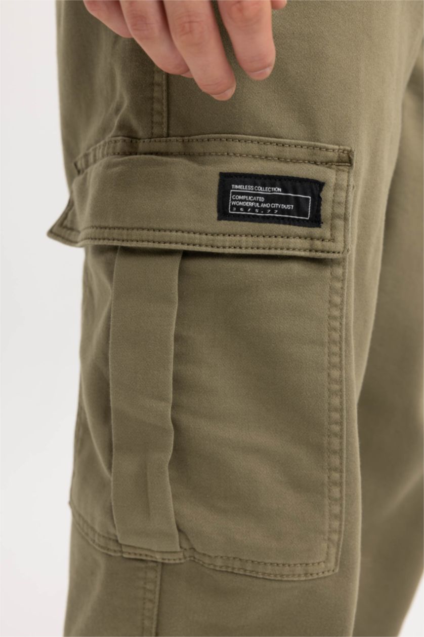 Erkek Haki Regular Kargo Jogger Pantolon