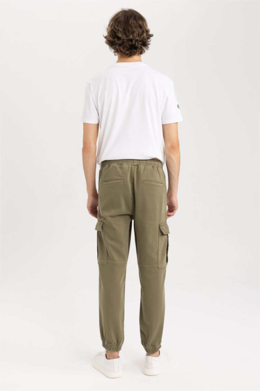 Erkek Haki Regular Kargo Jogger Pantolon