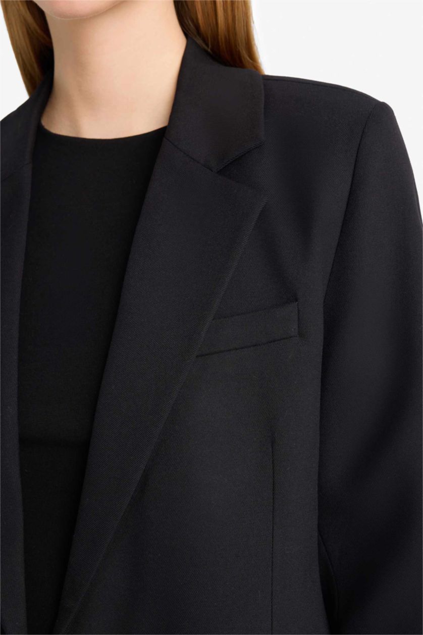 Әйелдерге қара Әйелдерге қалыпты пішім Блэйзер