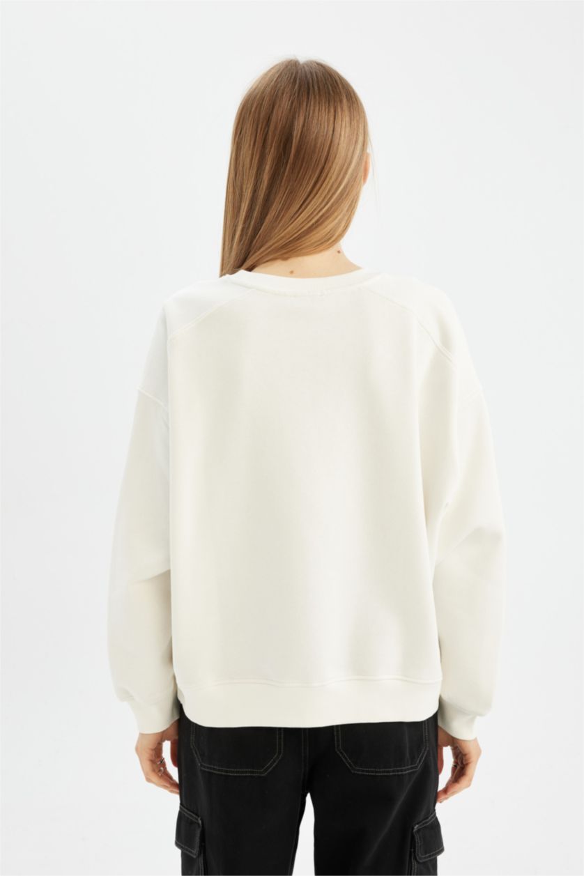 نساء اوف وايت Oversize Crew Neck Thick Basic Sweatshirt