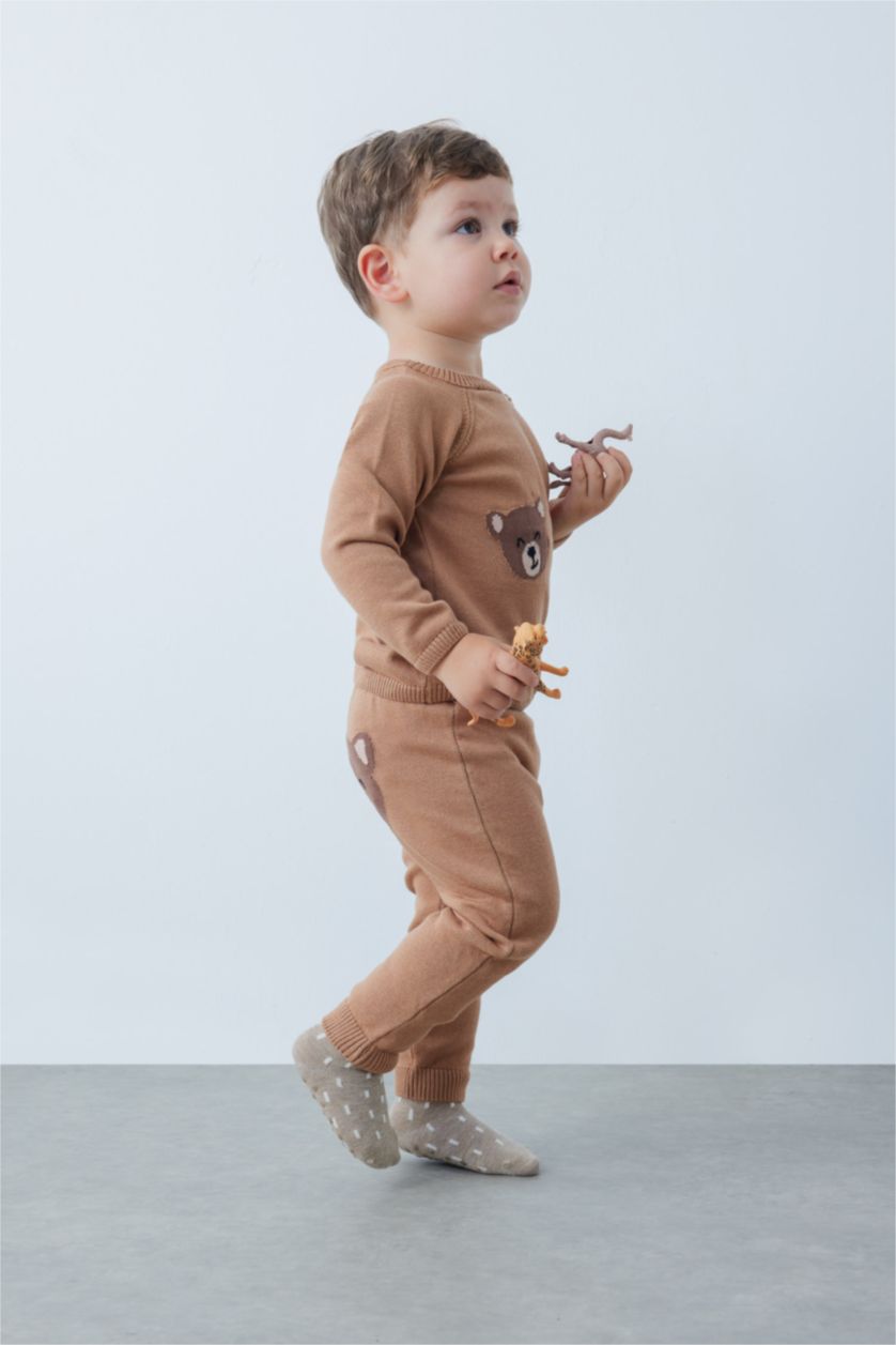 BÉBÉ GARÇON Marron Ensemble Coton Pour BéBé Garçon Col Rond Manche Longue - 2 Pièces