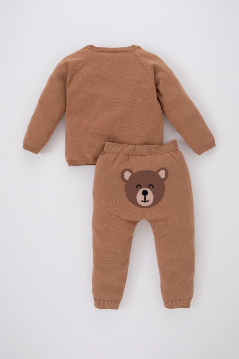 BÉBÉ GARÇON Marron Ensemble Coton Pour BéBé Garçon Col Rond Manche Longue - 2 Pièces