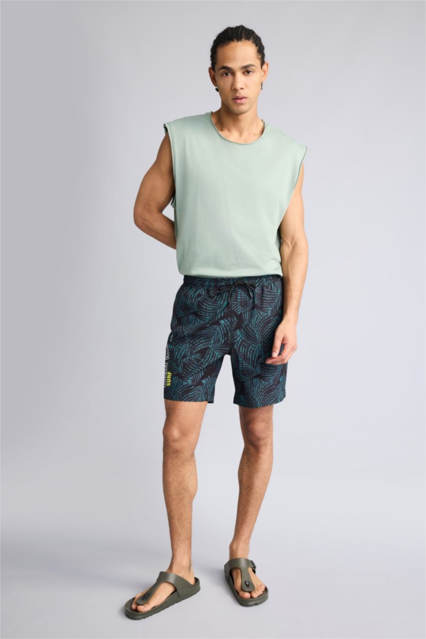 Ерлер қара Тоқымалы жүзу шолақ шалбар натхан график қысқа ұзындық