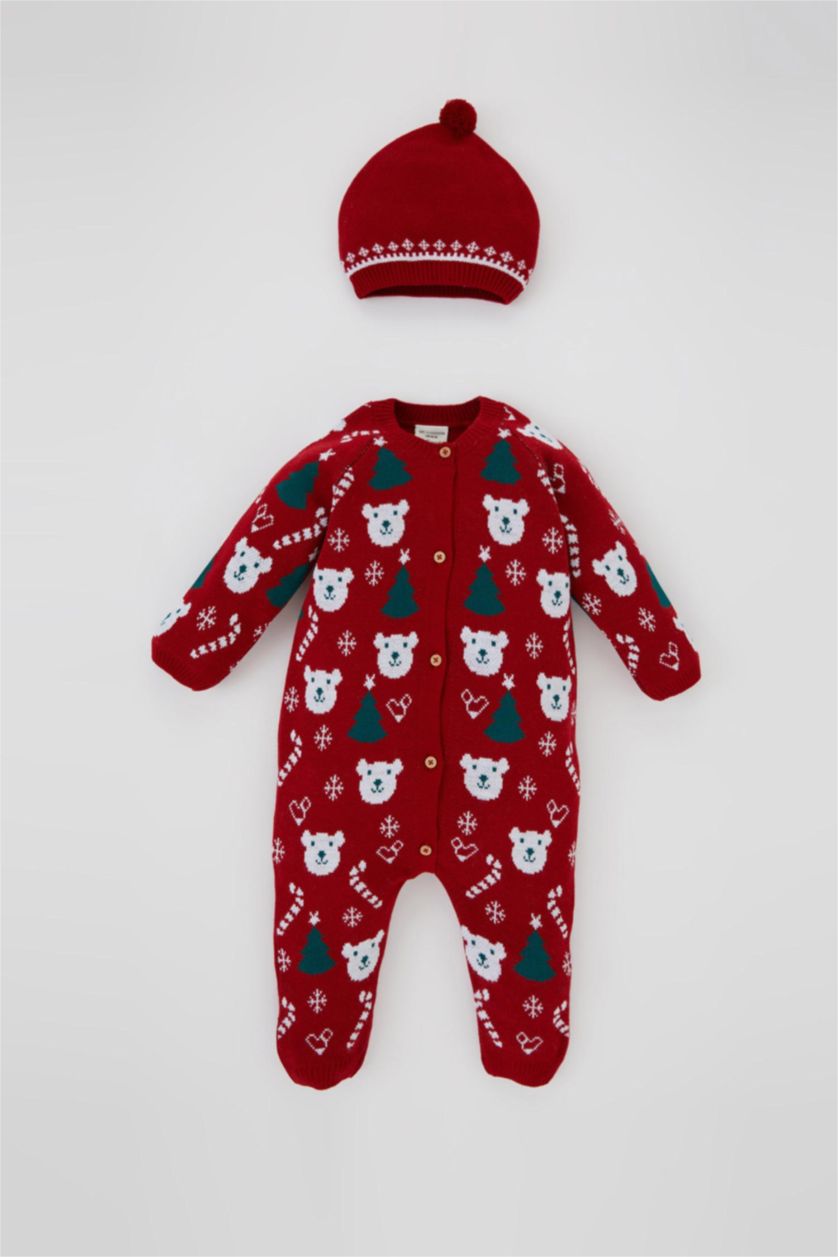 BABY BOY Red 2 piece Regular Fit Crew Neck Jumpsuit