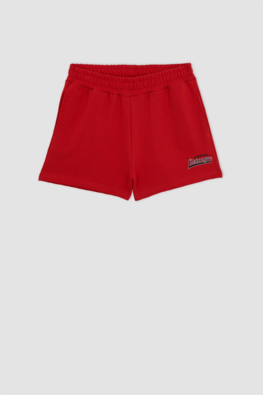 FEMME Rouge Short de sport Coupe Standard