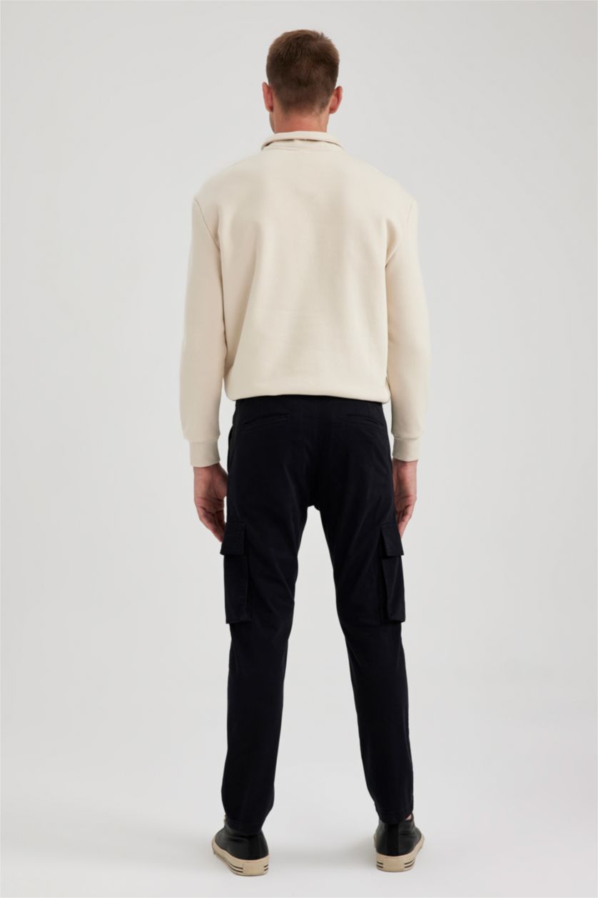 MAN Black Slim Fit Cargo Pocket Trousers