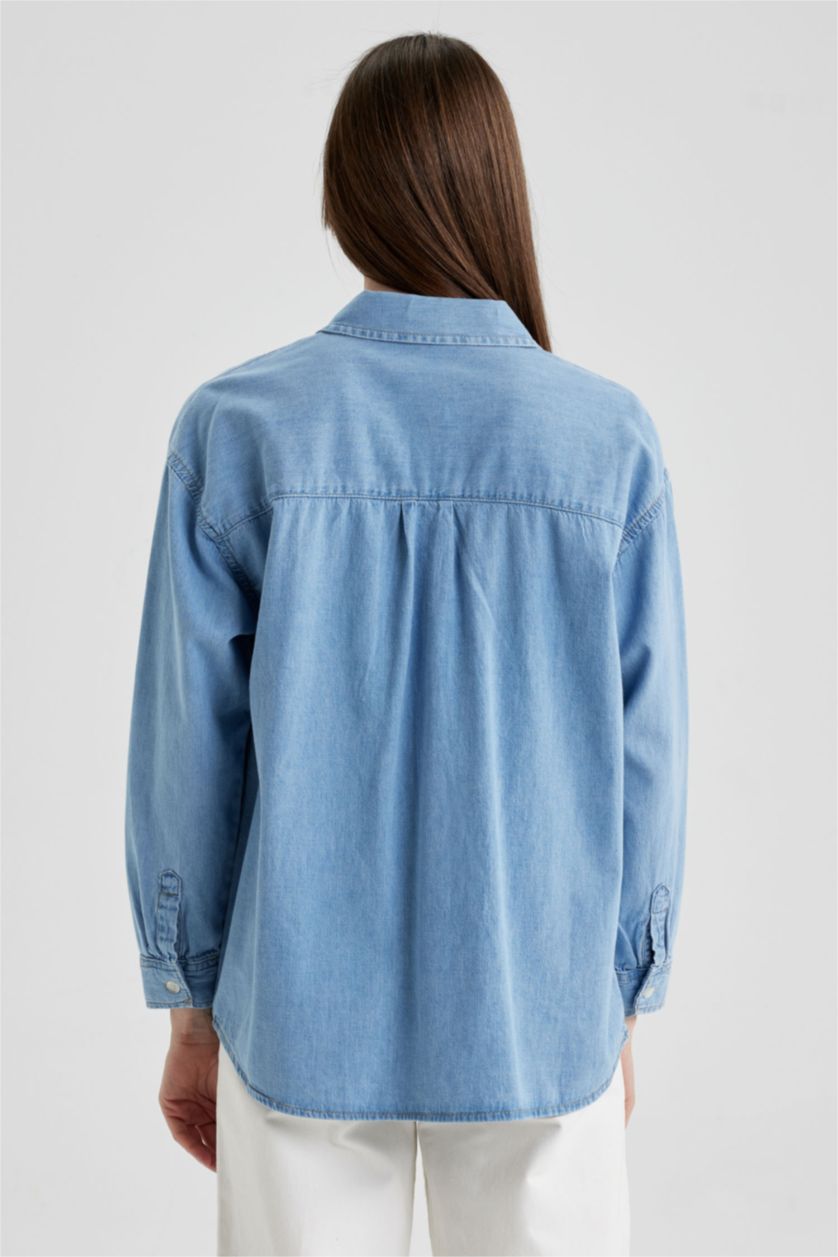 FEMME BLEU Clair Chemise Jean