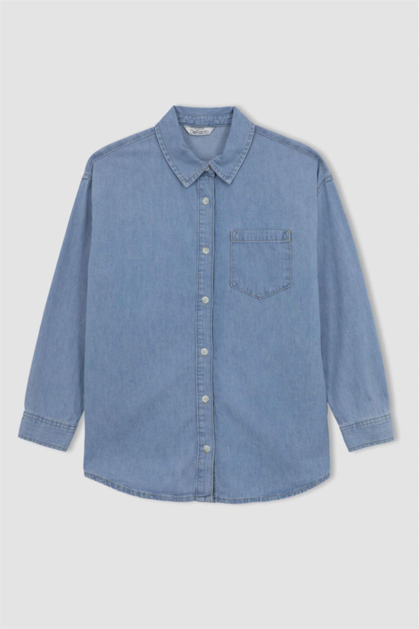 FEMME BLEU Clair Chemise Jean