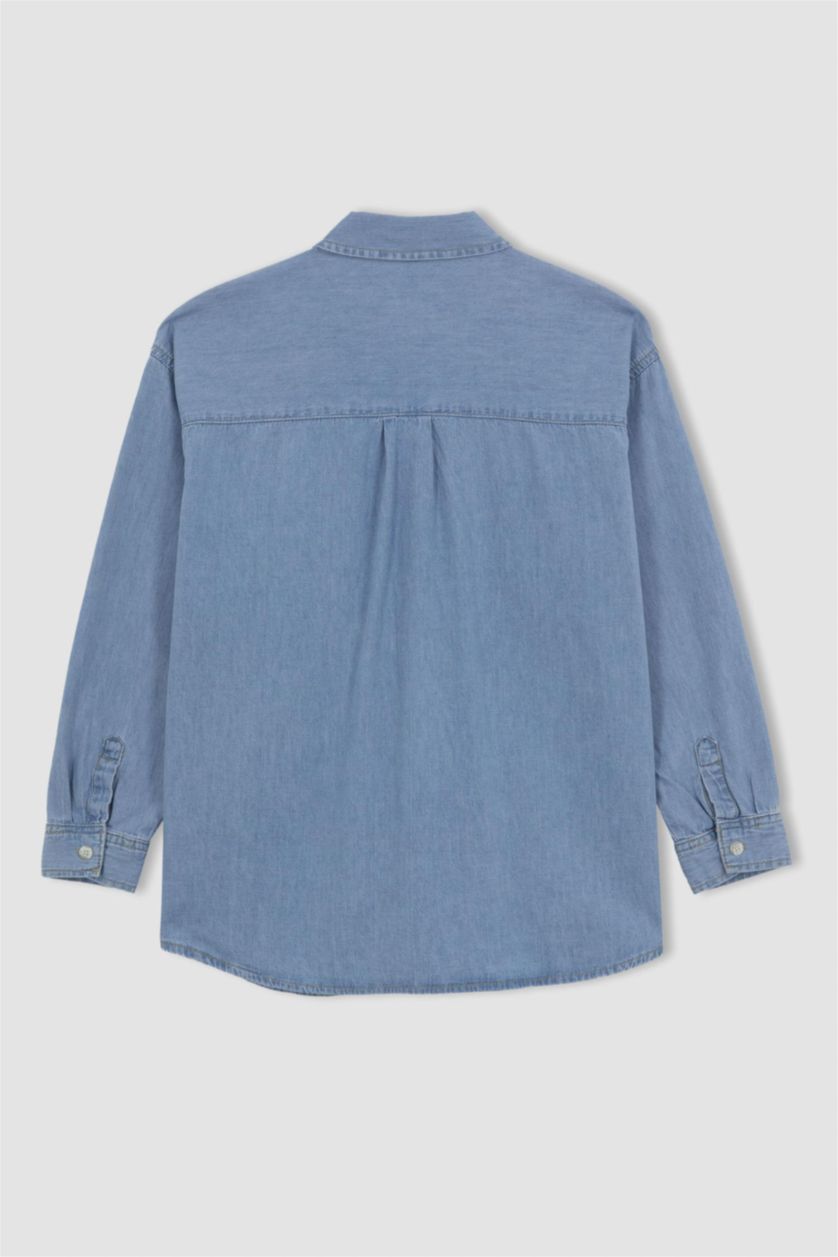 FEMME BLEU Clair Chemise Jean