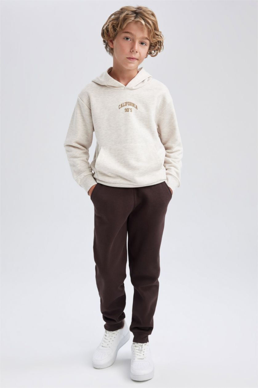 أولاد ميلانج بيج سويت شيرت ولادي قصة عادية بكابيشون بجيب