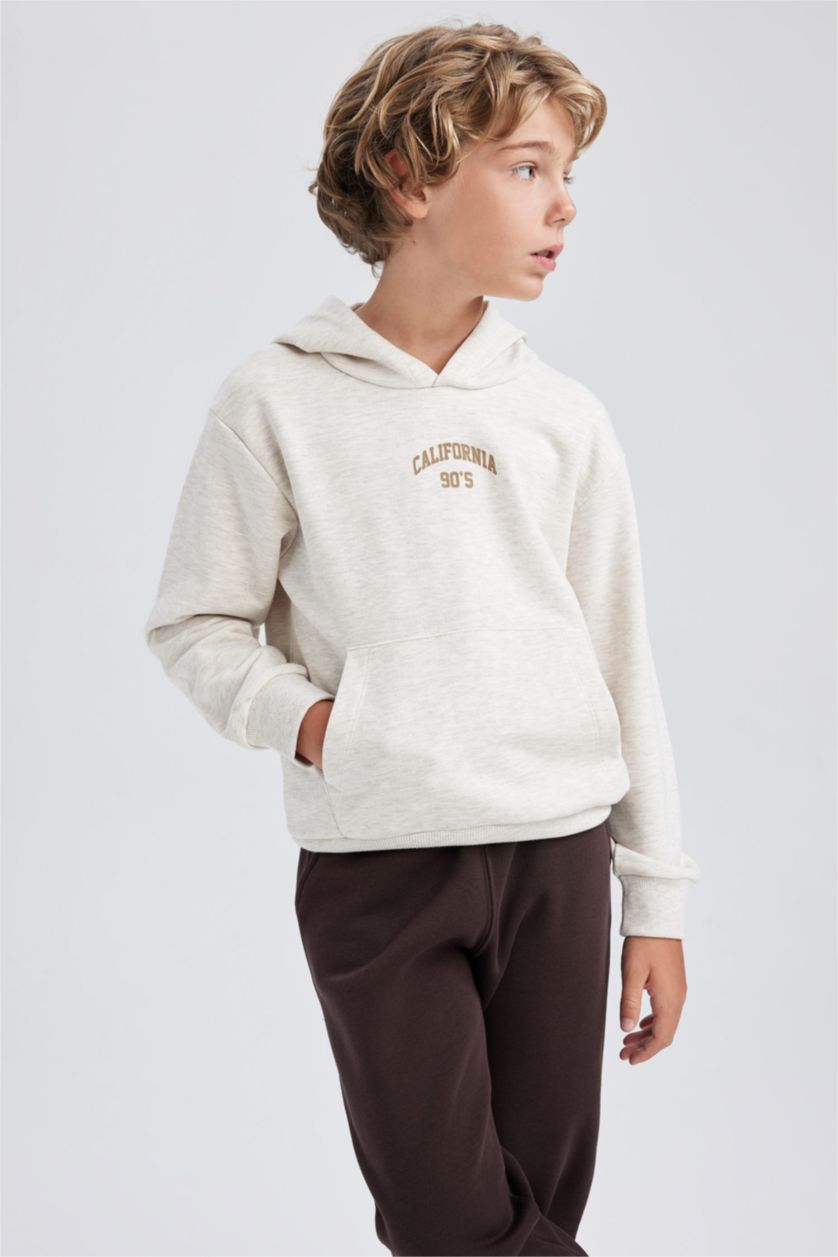 أولاد ميلانج بيج سويت شيرت ولادي قصة عادية بكابيشون بجيب