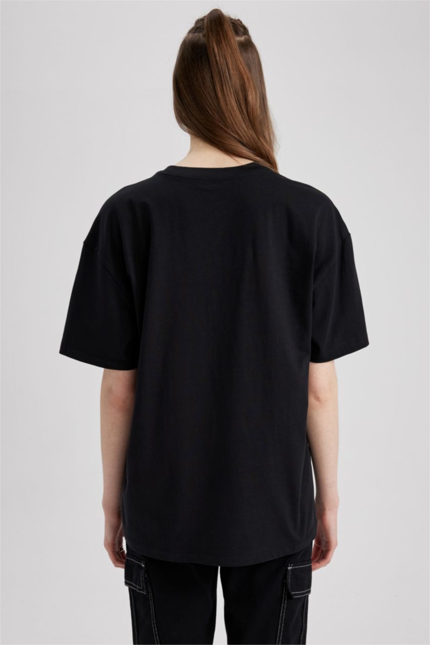 Женщины Черный Футболка оверсайз с принтом, Coool