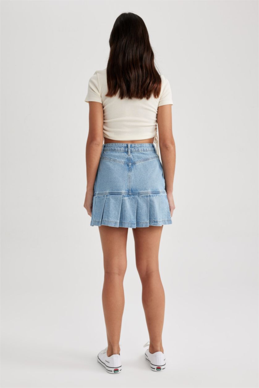WOMAN Blue Fashion Fit Jean Mini Skirt