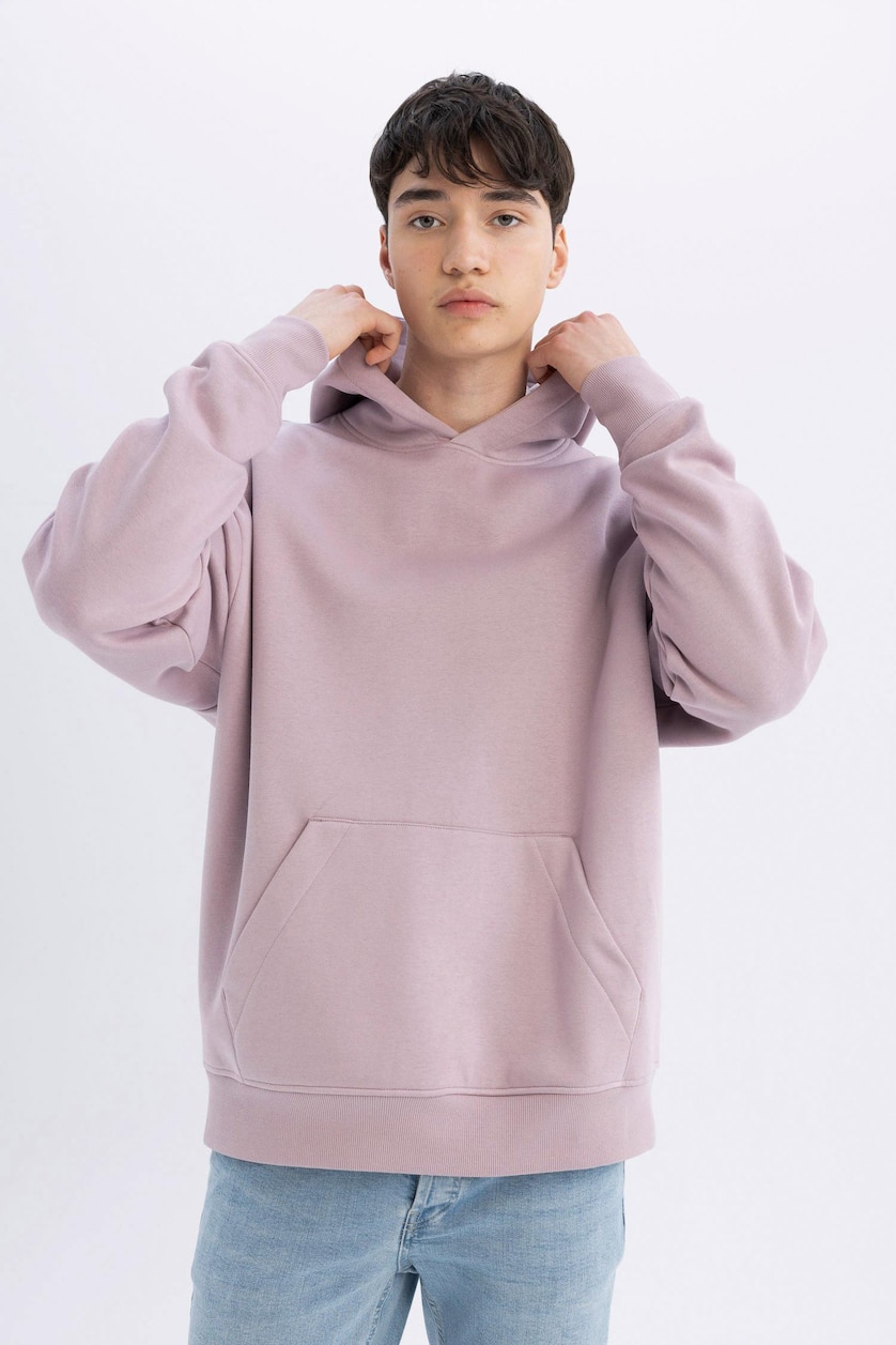 Erkek Açık Gülkurusu Oversıze Sweatshirt