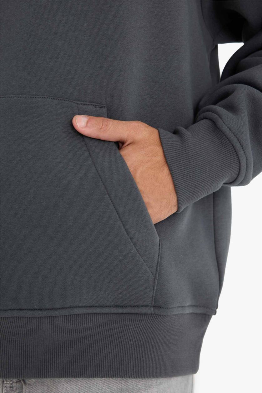 رجال أنثرا سويت شيرت اوفر سايز بغطاء للرأس بجيب