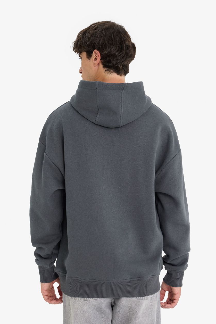 رجال أنثرا سويت شيرت اوفر سايز بغطاء للرأس بجيب