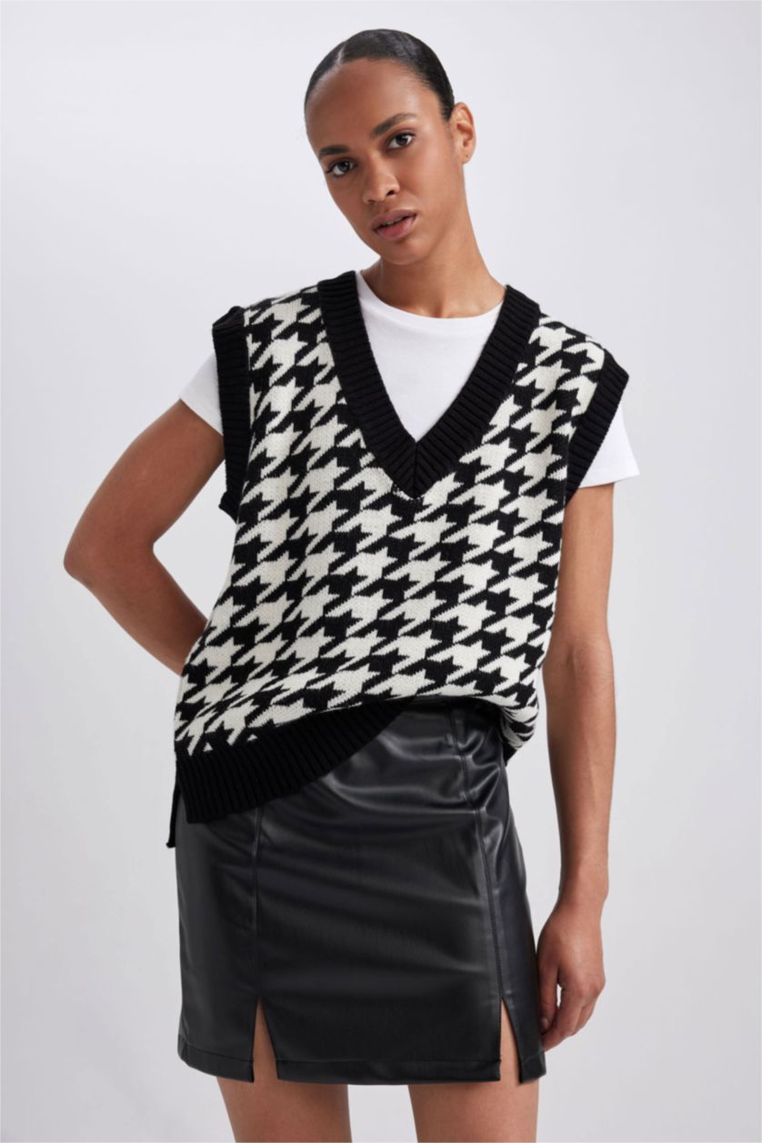 WOMAN Black A Cut Normal Waist Faux Leather Mini Skirt