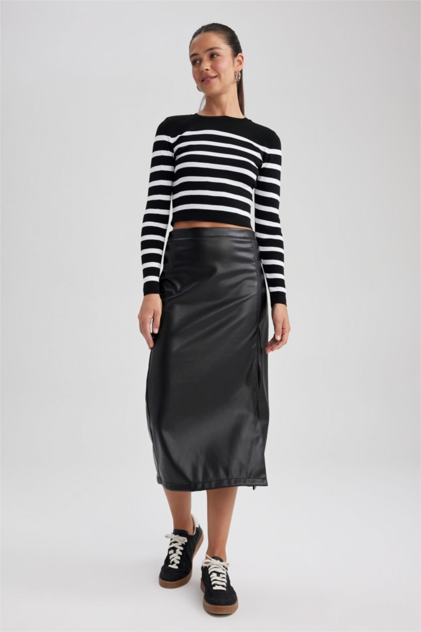 Kadın Siyah Kalem Midi Etek