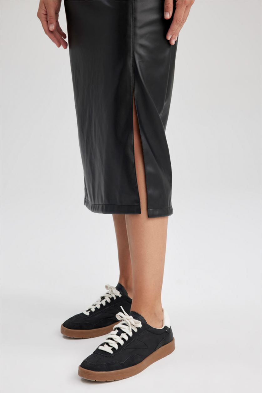 Kadın Siyah Kalem Midi Etek