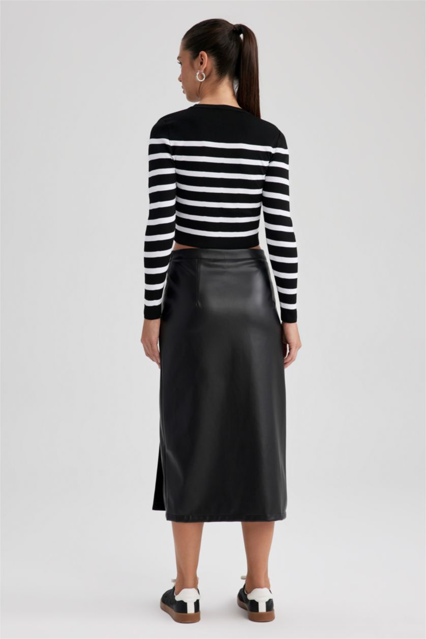 Kadın Siyah Kalem Midi Etek