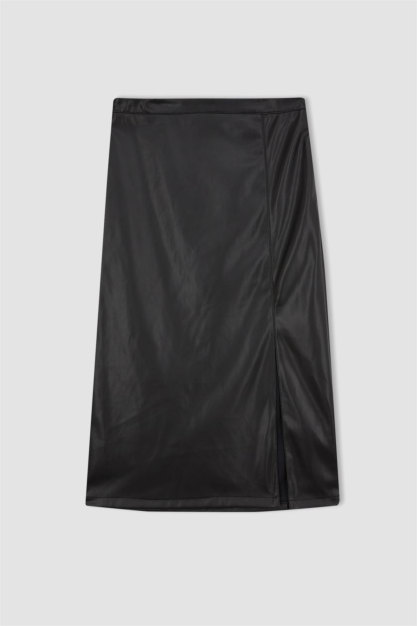 Kadın Siyah Kalem Midi Etek