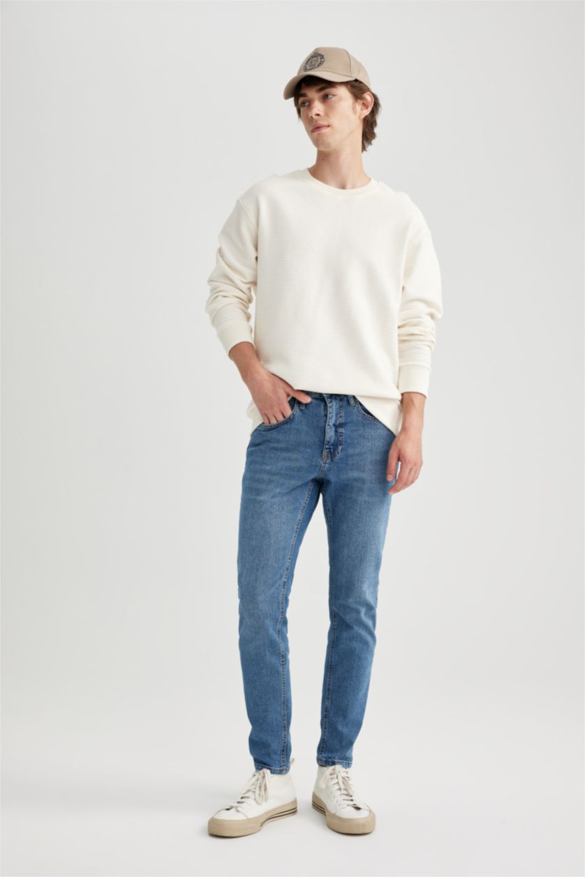 رجال أزرق بنطلون جينز سليم فيت