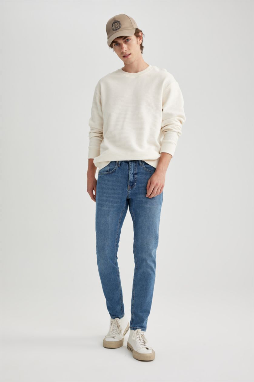 رجال أزرق بنطلون جينز سليم فيت