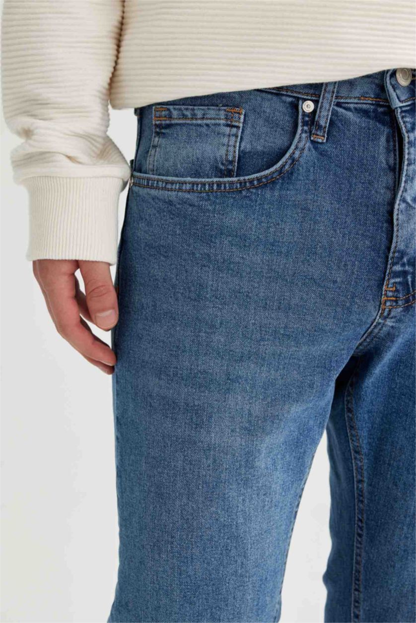 رجال أزرق بنطلون جينز سليم فيت