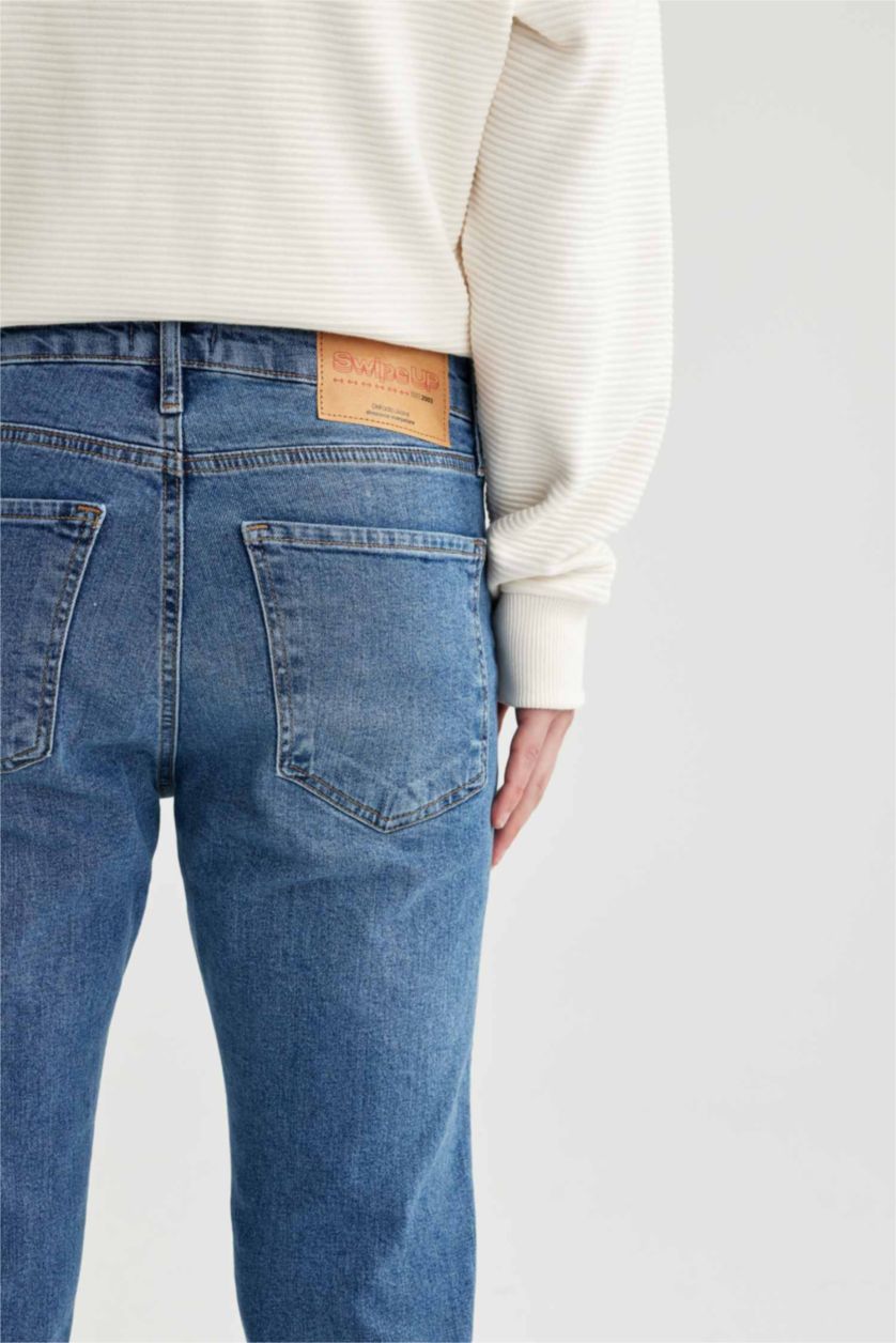 رجال أزرق بنطلون جينز سليم فيت